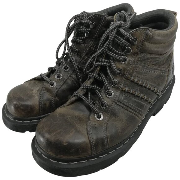 Dr Martens Calvin Brown Leather Distressed Chukka Hiking Combat Boots Size 9 - Picture 1 of 11